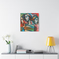 "Renaissance Abstracted" Artistic Canvas Wall Decor - Abstract Renaissance Style Trio Portraits