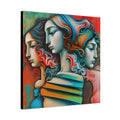 "Renaissance Abstracted" Artistic Canvas Wall Decor - Abstract Renaissance Style Trio Portraits