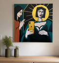 SELFIE RELIGIOUS - Acrylic on Canvas Original Painting