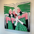 Photo of a Contemporary figurative Artwork Painting of women with iPhone  by Forlenza in Woodstock, New York, ARTWORK painting, acrylic on canvas by Dan Forlenza in Woodstock, New York