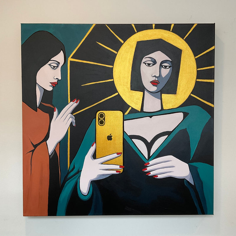 SELFIE RELIGIOUS - Acrylic on Canvas Original Painting