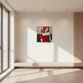 Modern interior with a abstract painting on a white wall