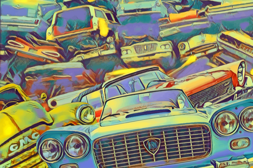 JUNKYARD CLASSICS - DIGITAL ART IMAGE